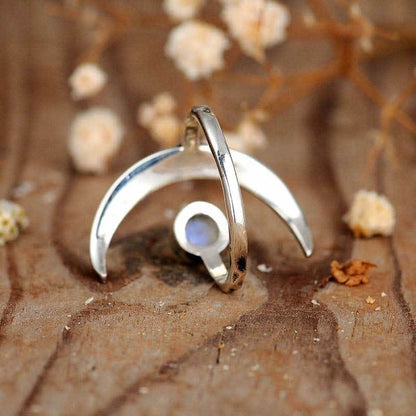 Moonstone Crescent Moon Ring