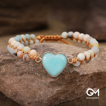 Natural Turquoise Heart Bracelet