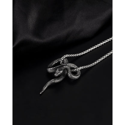 Titanium Steel Snake Pendant Chain Necklace