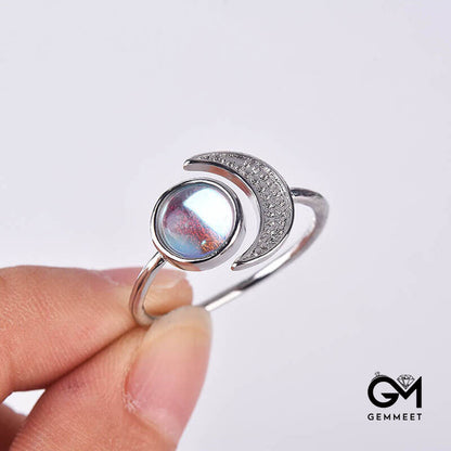 Moon & Sun Moonstone Adjustable Ring