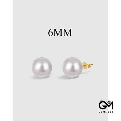 White Simple Design Exquisite 6MM Pearl Earrings