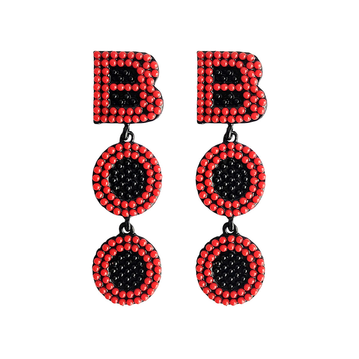 Halloween Creative Letter BOO Scary Alloy Bead Earrings