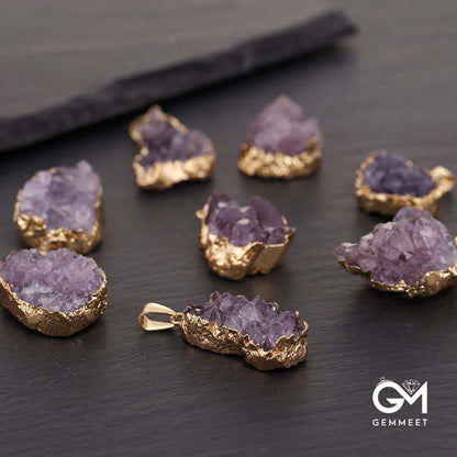 Gold Amethyst Fashion Jewel Pendant