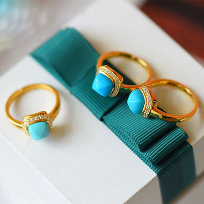 Natural Turquoise Protection Ring