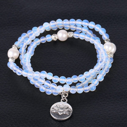 Pearl Rosary Lotus Bracelet