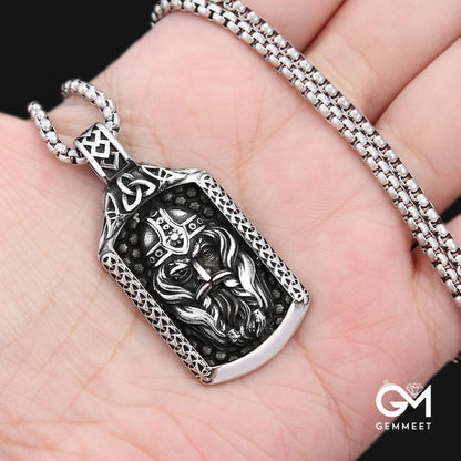 Titanium Steel Irish Pendant Viking Warrior Necklace