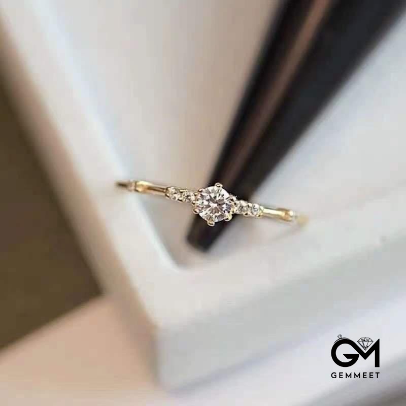 Gold Minimalist Stone Engagement Ring