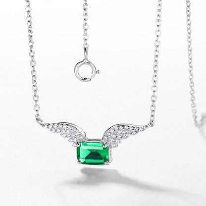 White Gold Fly Wing Emerald Full Stones Chain