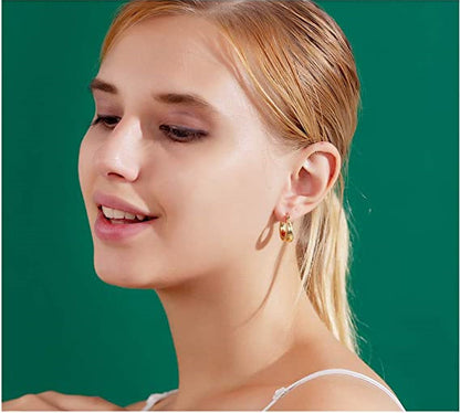 Gold Chunky Hoop Earrings for Women