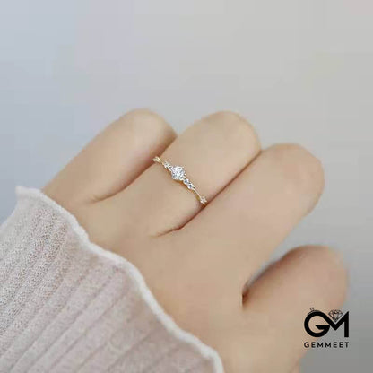 Gold Minimalist Stone Engagement Ring