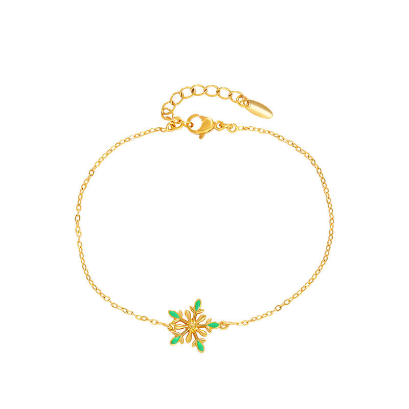 Christmas Niche Design Sense Adjustable Bracelet Colorful Enamel Snowflake Temperament Bracelet