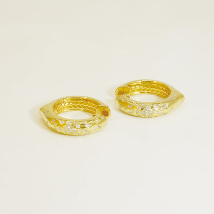 Golden Huggies Moissanite Chunky Hoop Earrings