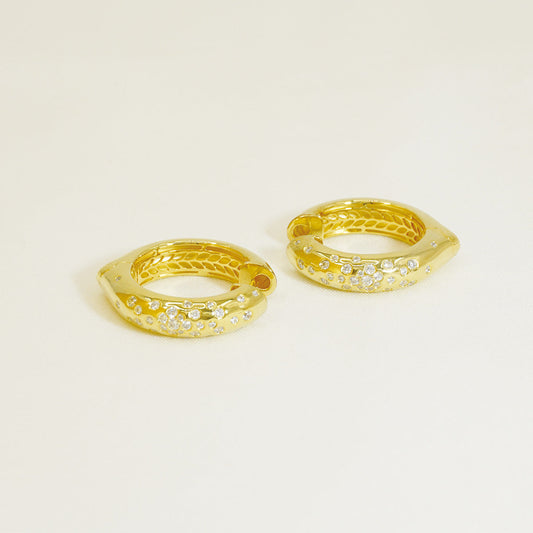 Golden Huggies Moissanite Chunky Hoop Earrings