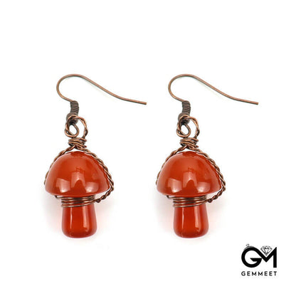 Crystal Cute Little Mushroom Earrings