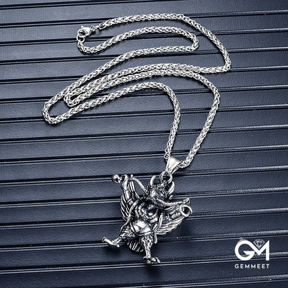 Stainless Steel Eagle Snake Pendant Necklace