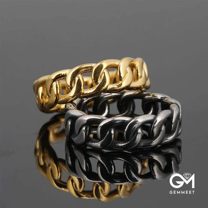 Stainless Steel Cuban Chain Ring