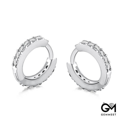 S925 Sterling Silver Round Zircon Personality Earrings