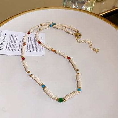 Zircon Love Pearl Colorful Necklace