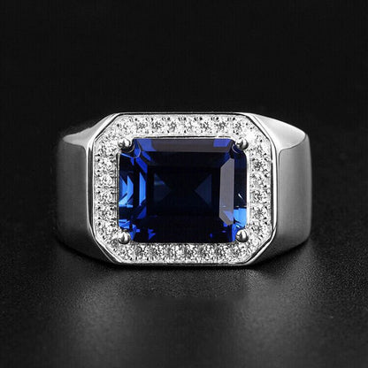 "Divine In Blue & Green" Men's Sapphire Ring