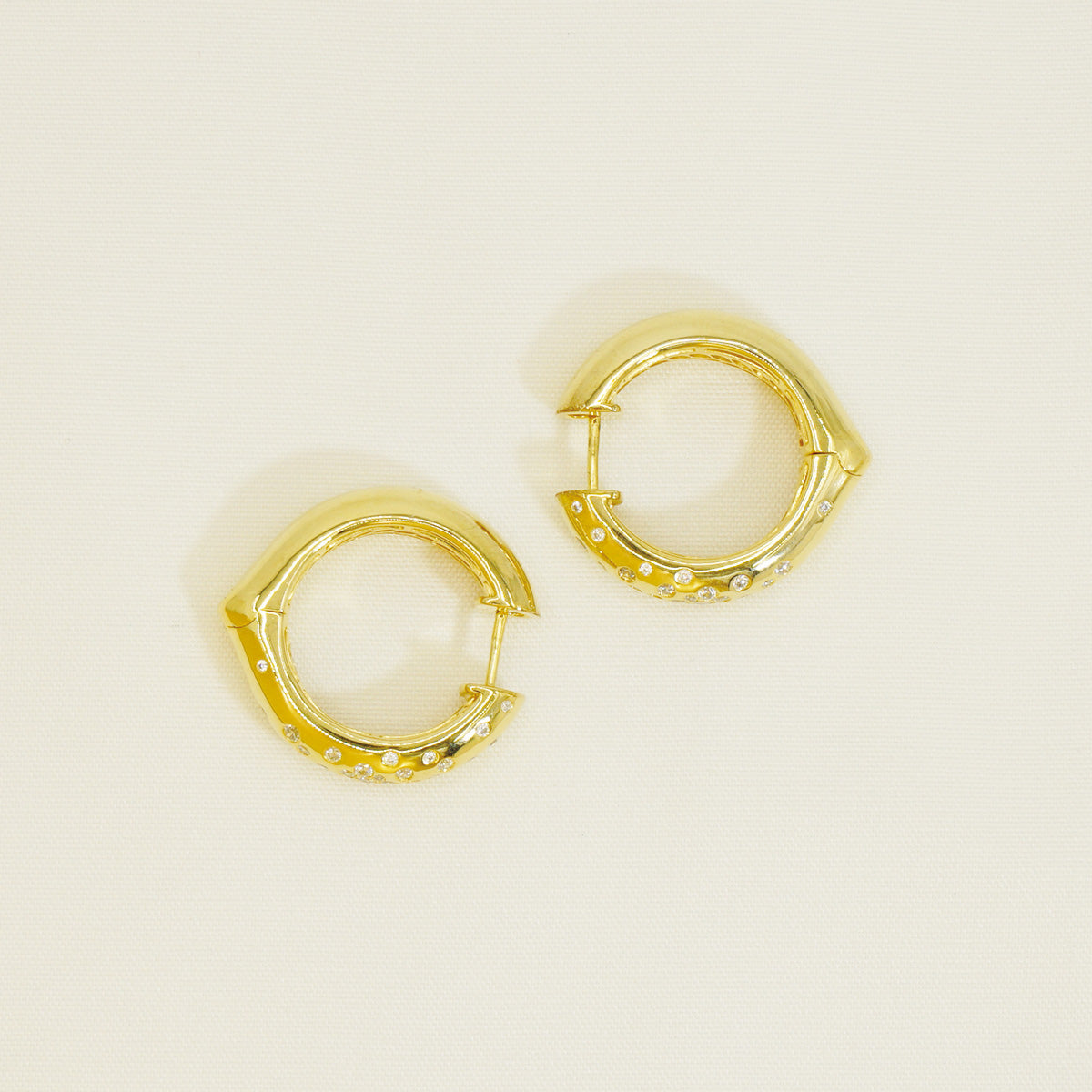 Golden Huggies Moissanite Chunky Hoop Earrings