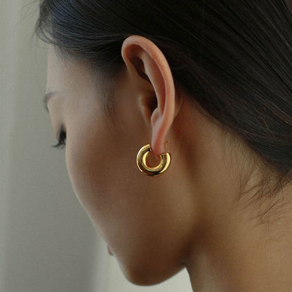 Golden Classic Daily Chunky Hoop Earrings