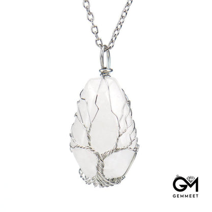 Octahedral  Crystal Wealth Tree Necklace