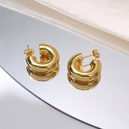 Golden Classic Daily Chunky Hoop Earrings