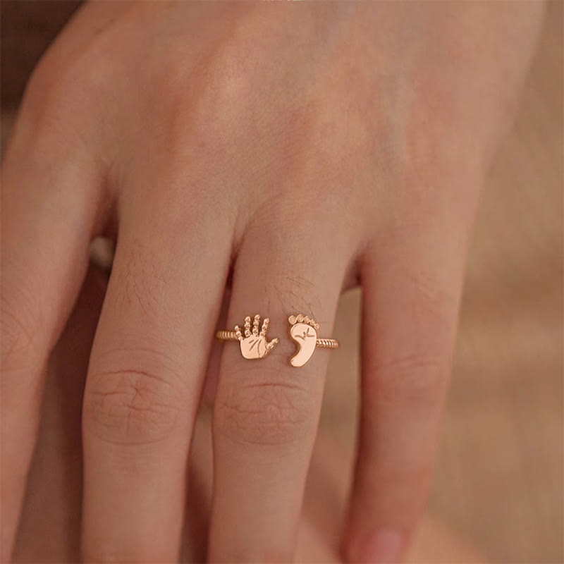 For Mother-You Are Going To Make A Wonderful MAMA BABY Palm And Feet Ring