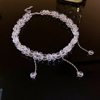 Zircon Five-pointed Pearl Choker Necklace