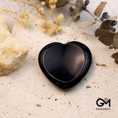 Black Obsidian Protection Heart Worry Stone