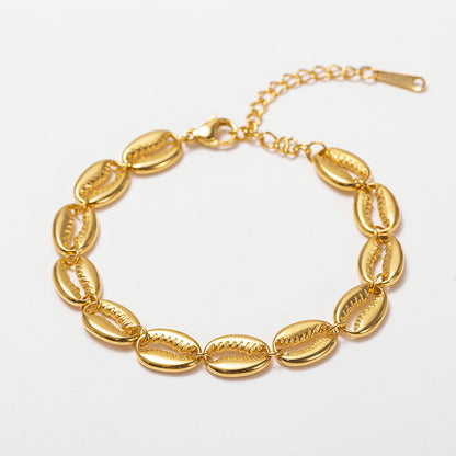 Shell Shape Golden Plated Chain Bracelet