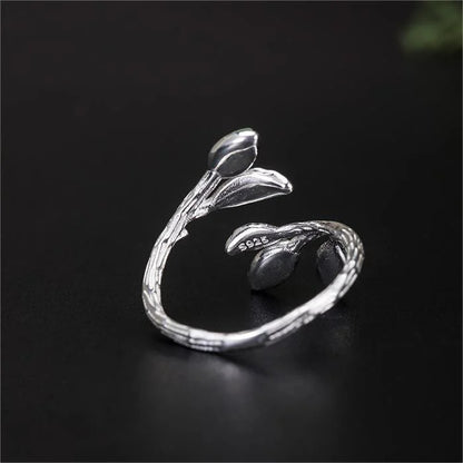 Marquise Shape Open Leaf Ring