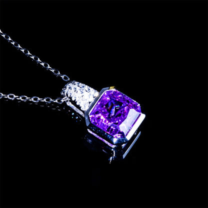 Bezel Setting Octagon Shape Purple Gem Chain