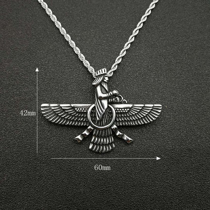 Persian Jewelry Titanium Steel Gold-plated Two-color Zoroastrian Pendant