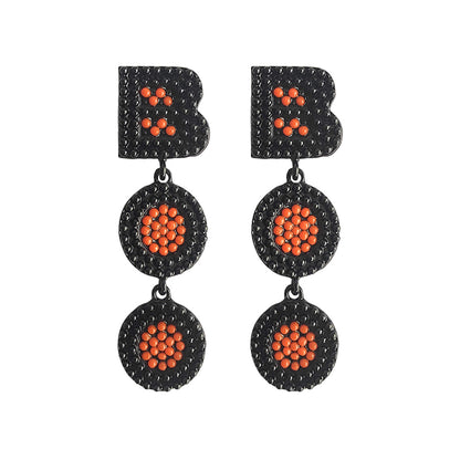 Halloween Creative Letter BOO Scary Alloy Bead Earrings