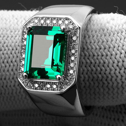 "Divine In Blue & Green" Men's Sapphire Ring