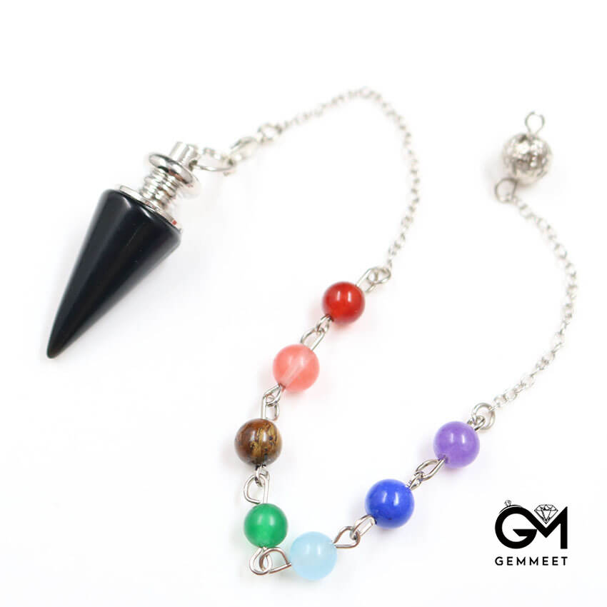 Chakra Healing Crystal Bullet Cone Pendant