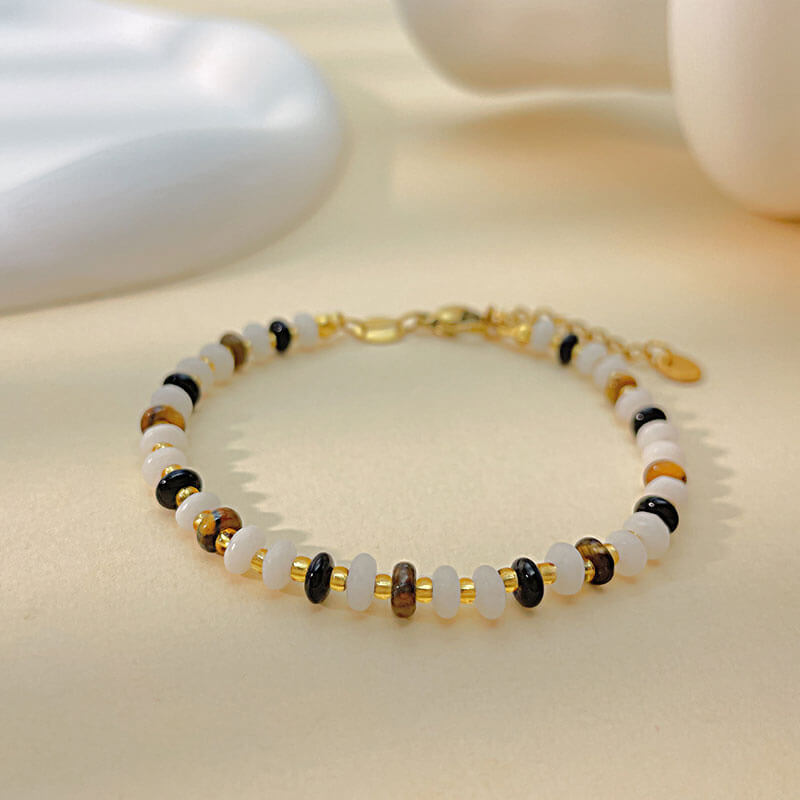 Boho Style Tiger Eye Stone Bracelet Retro Ethnic Style Beaded Bracelet