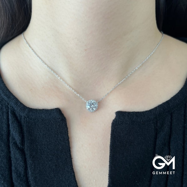 S925 Sterling Silver Four-claw Zircon Necklace