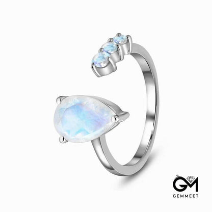 Drop Cut Moonstone Ring