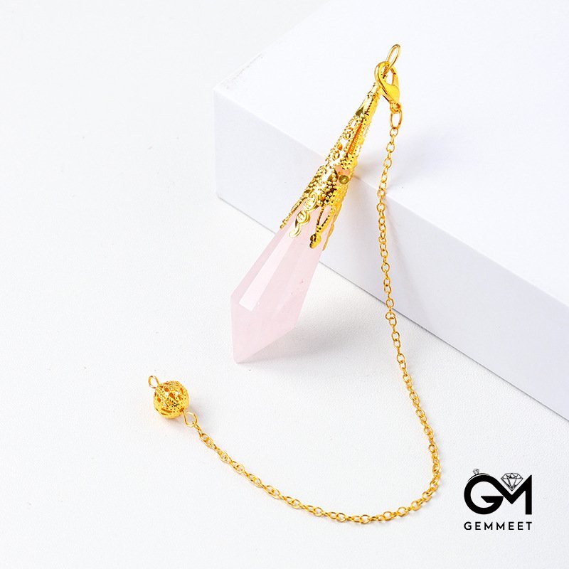 Pink Crystal Hexagon Polyhedron Pendant