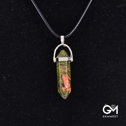 Synthetic Crystal Hexagon Pendant