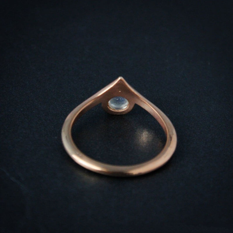 Minimalism Rose Gold Round Cut Moonstone Ring