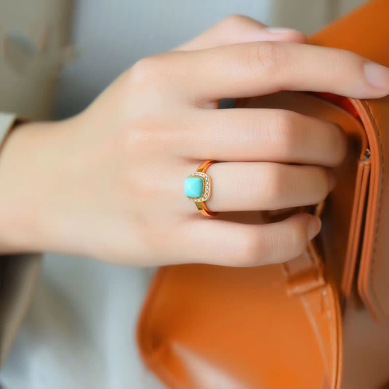 Natural Turquoise Protection Ring