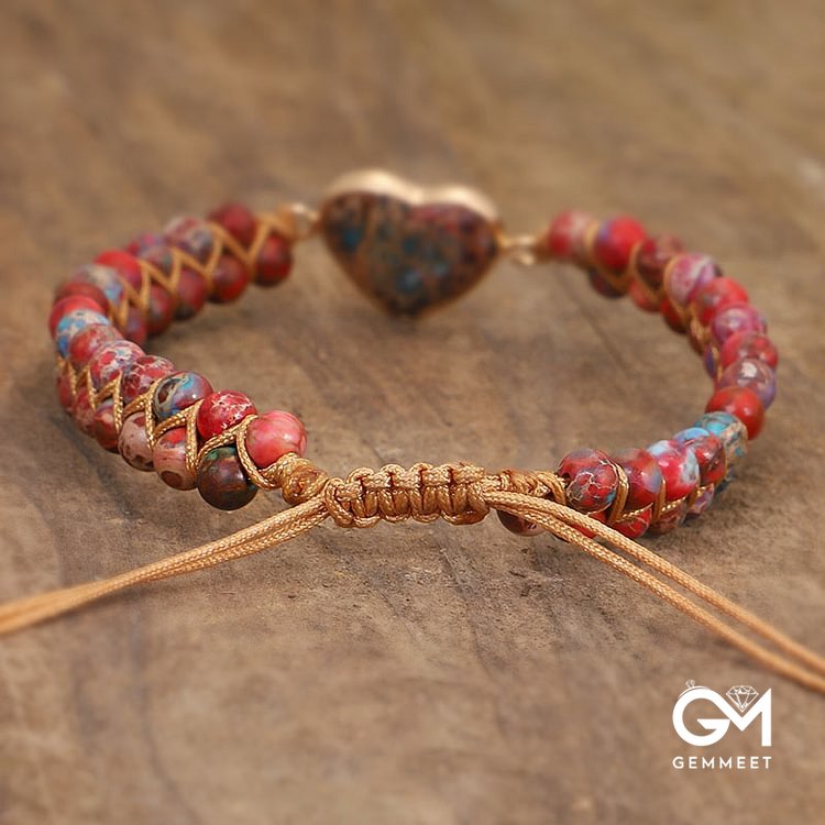 Turquoise Red Quartz Heart Bracelet