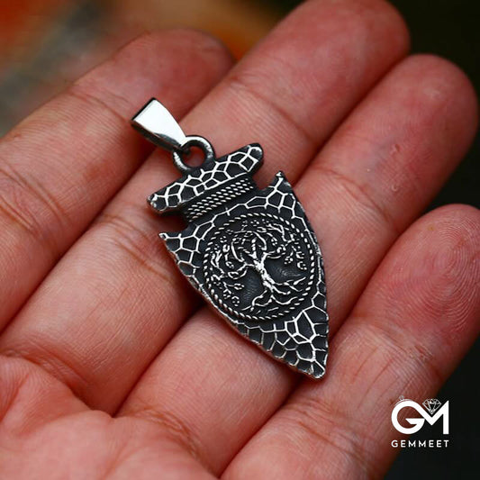 Anchor Tree of Life Stainless Steel Pendant