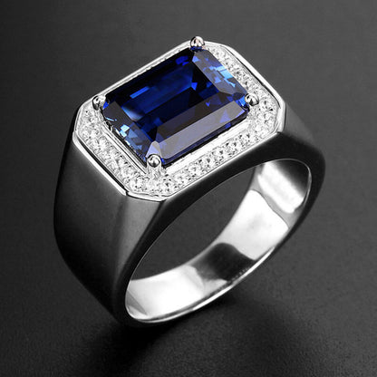 "Divine In Blue & Green" Men's Sapphire Ring