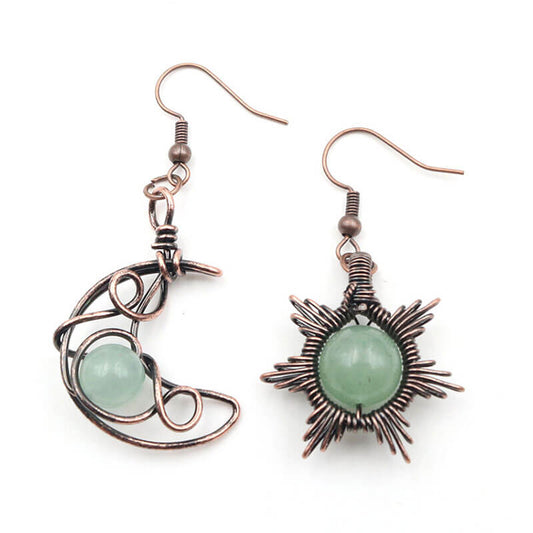 Vintage Hollow Moon & Star Dangle Earrings