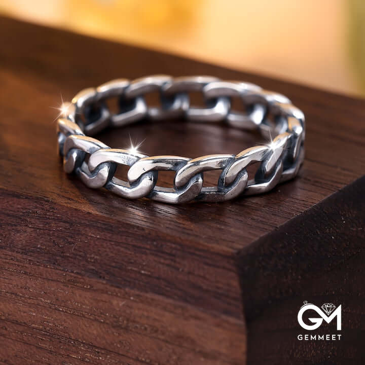 Stainless Steel Cuban Chain Ring