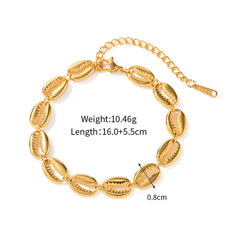 Shell Shape Golden Plated Chain Bracelet